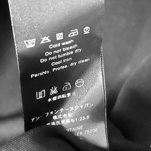 Anne Fontaine Sheryl Mesh Button Down Shirt Black White Size 6 EUC - Picture 9 of 9